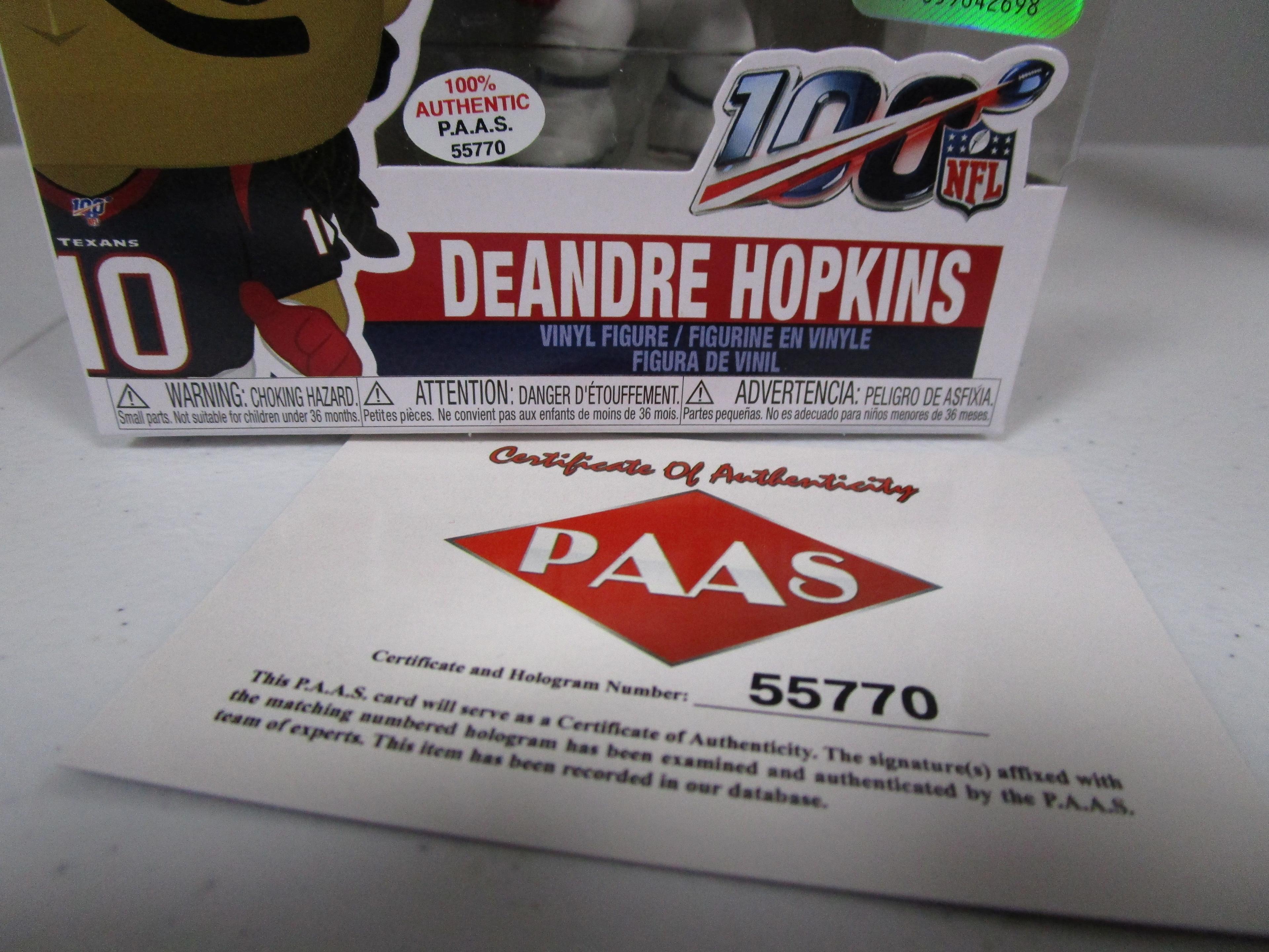 DeAndre Hopkins of the Houston Texans signed autographed Funko Pop Figure PAAS COA 770