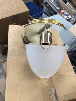 Gold Wall Sconce with Frosted Dome