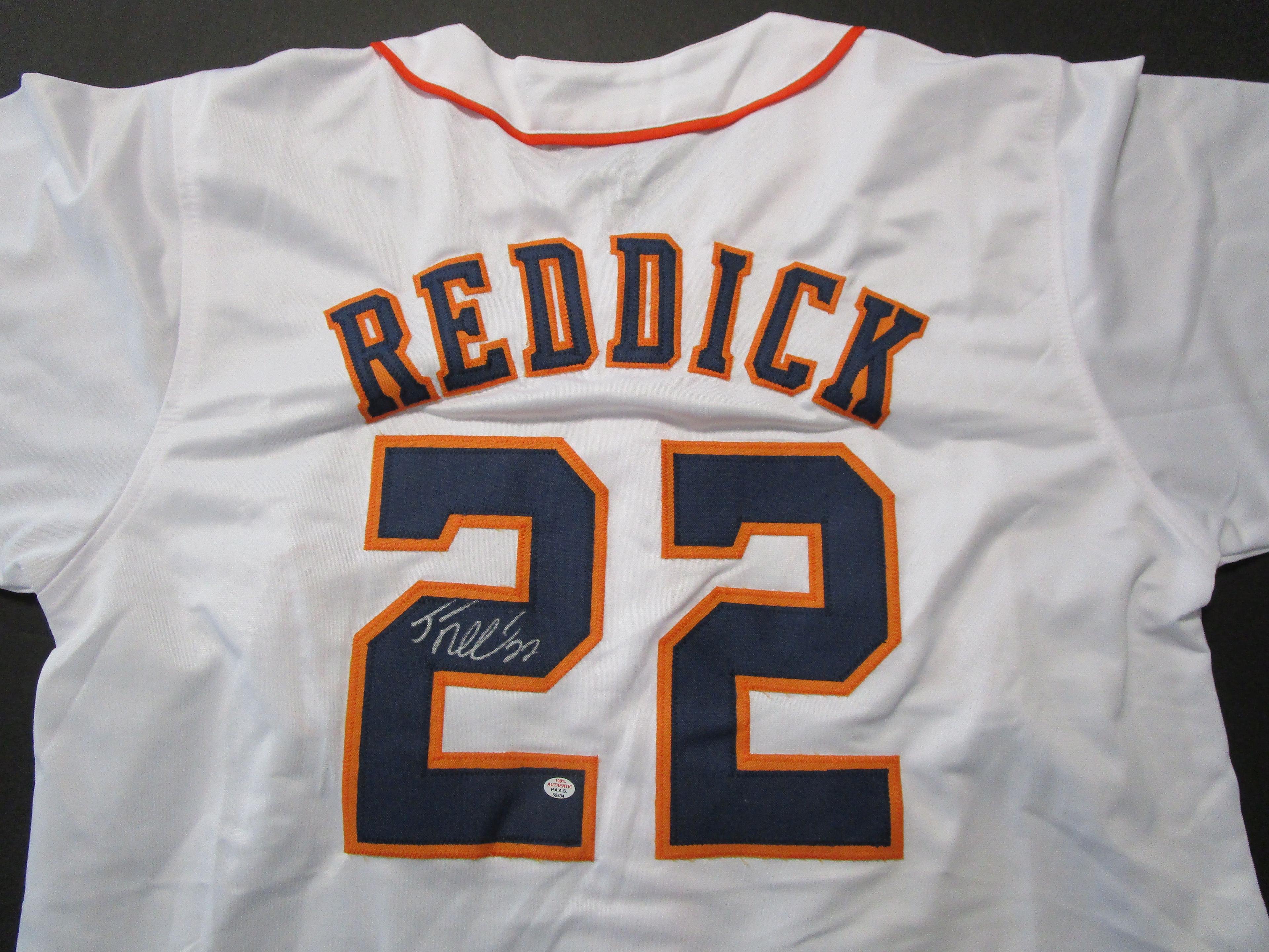 Josh Reddick of the Houston Astros signed autographed baseball jersey PAAS COA 634