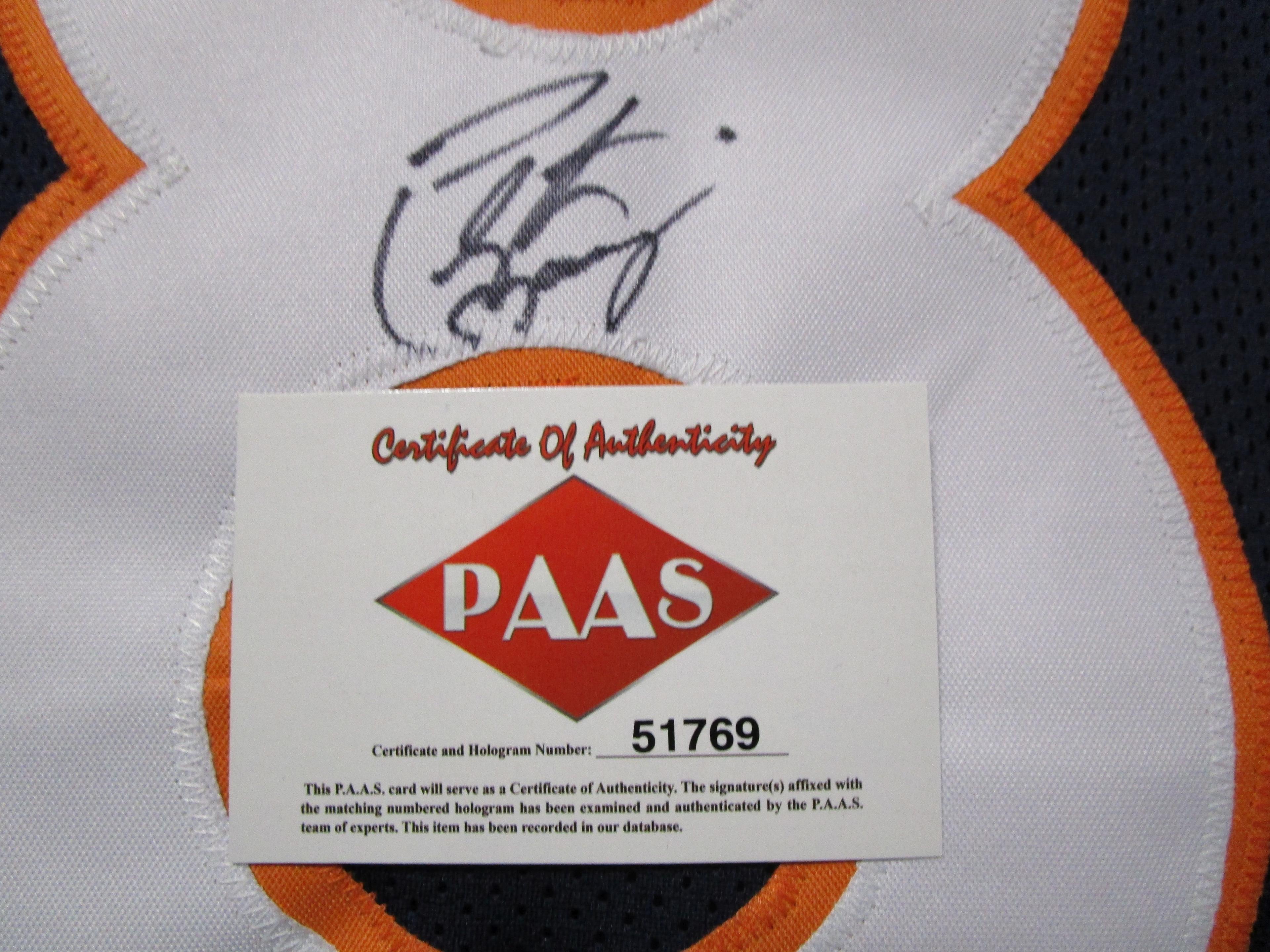 Peyton Manning of the Denver Broncos signed autographed football jersey PAAS COA 769