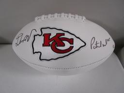 Patrick Mahomes Damien Williams of the Kansas City Chiefs signed logo football PAAS COA 588