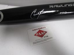 Christian Yelich of the Milwaukee Brewers signed autographed black baseball bat PAAS COA 758