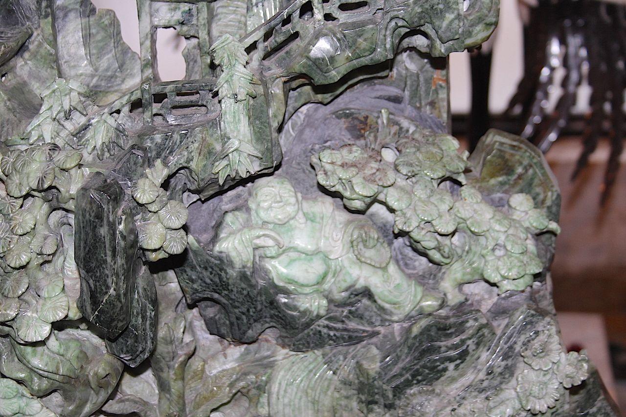 Stunning Stone Hand Carved Jadeite Sculpture - Chinese Buddha