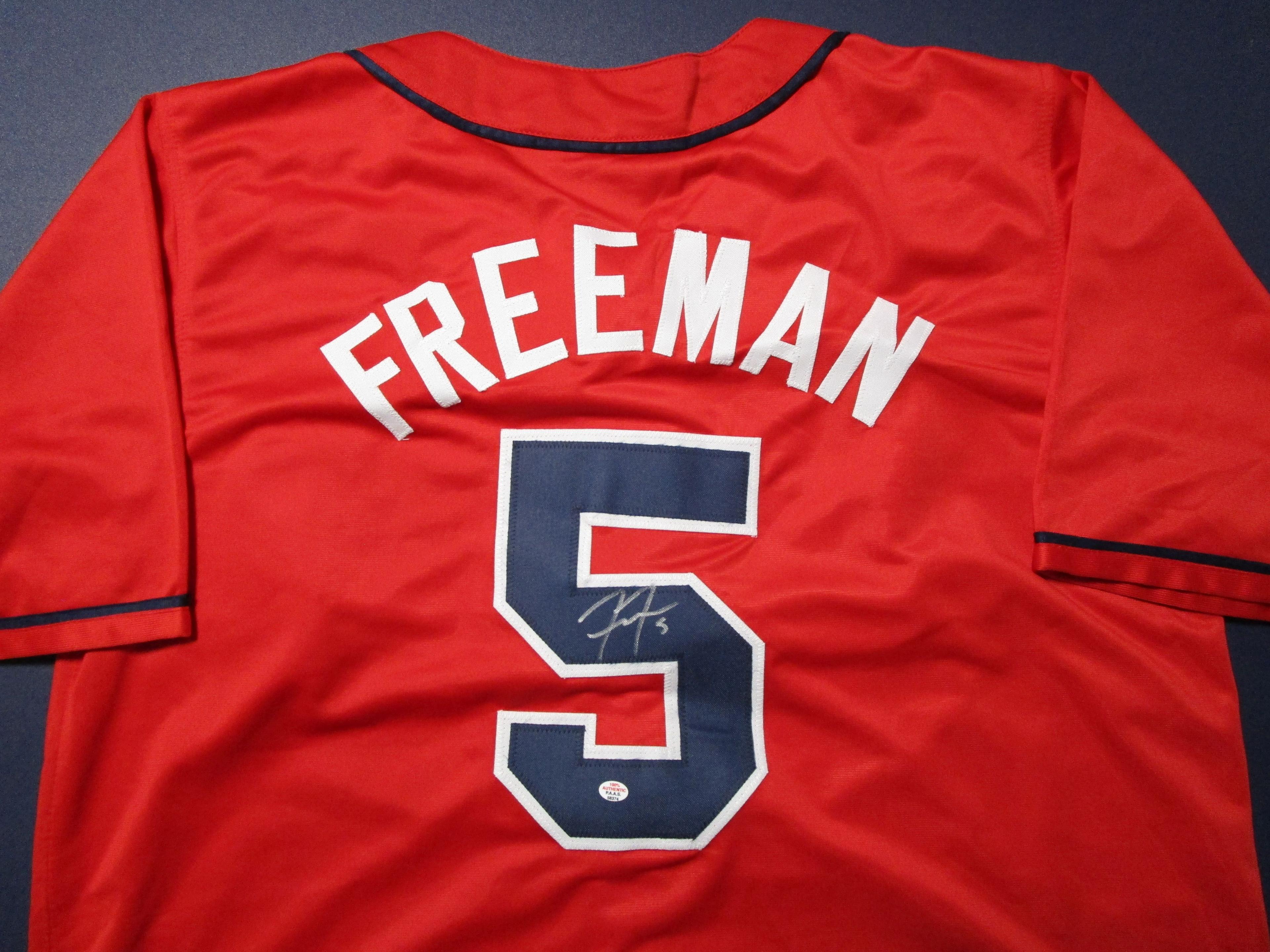 Freddie Freeman of the Atlanta Braves signed autographed baseball jersey PAAS COA 374