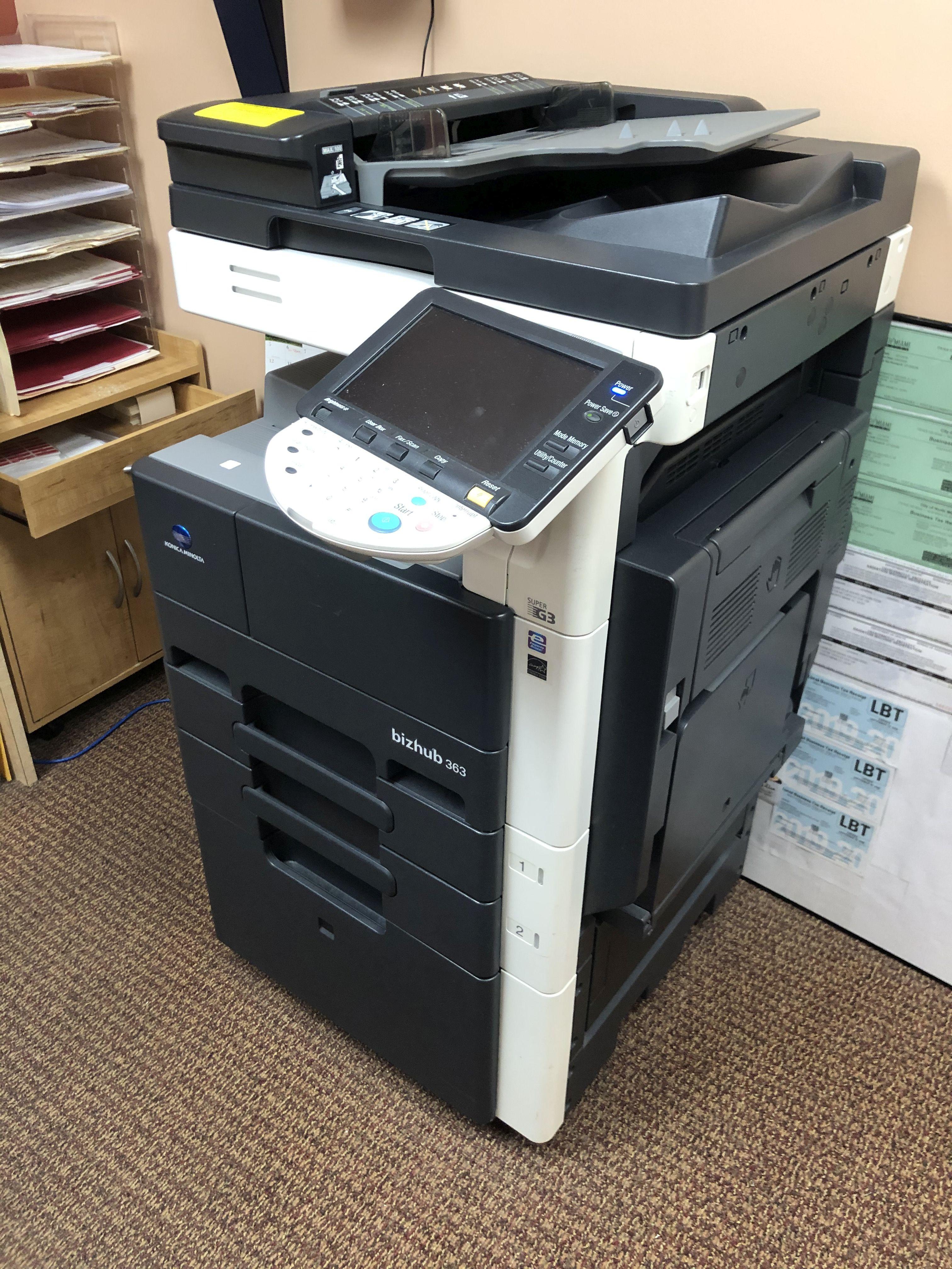 Konica Minolta BizHub 363 Black & White Copier Printer Scanner Fax
