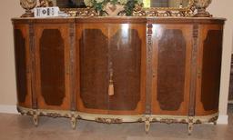 ANTIQUE  5' X 10'  CABINET  W/ONYX  TOP