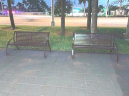 (2) Outdoor Metal Benches