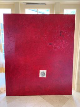 "Red Painting of Small Rose", By Michael Brangoico, 68" X 80"