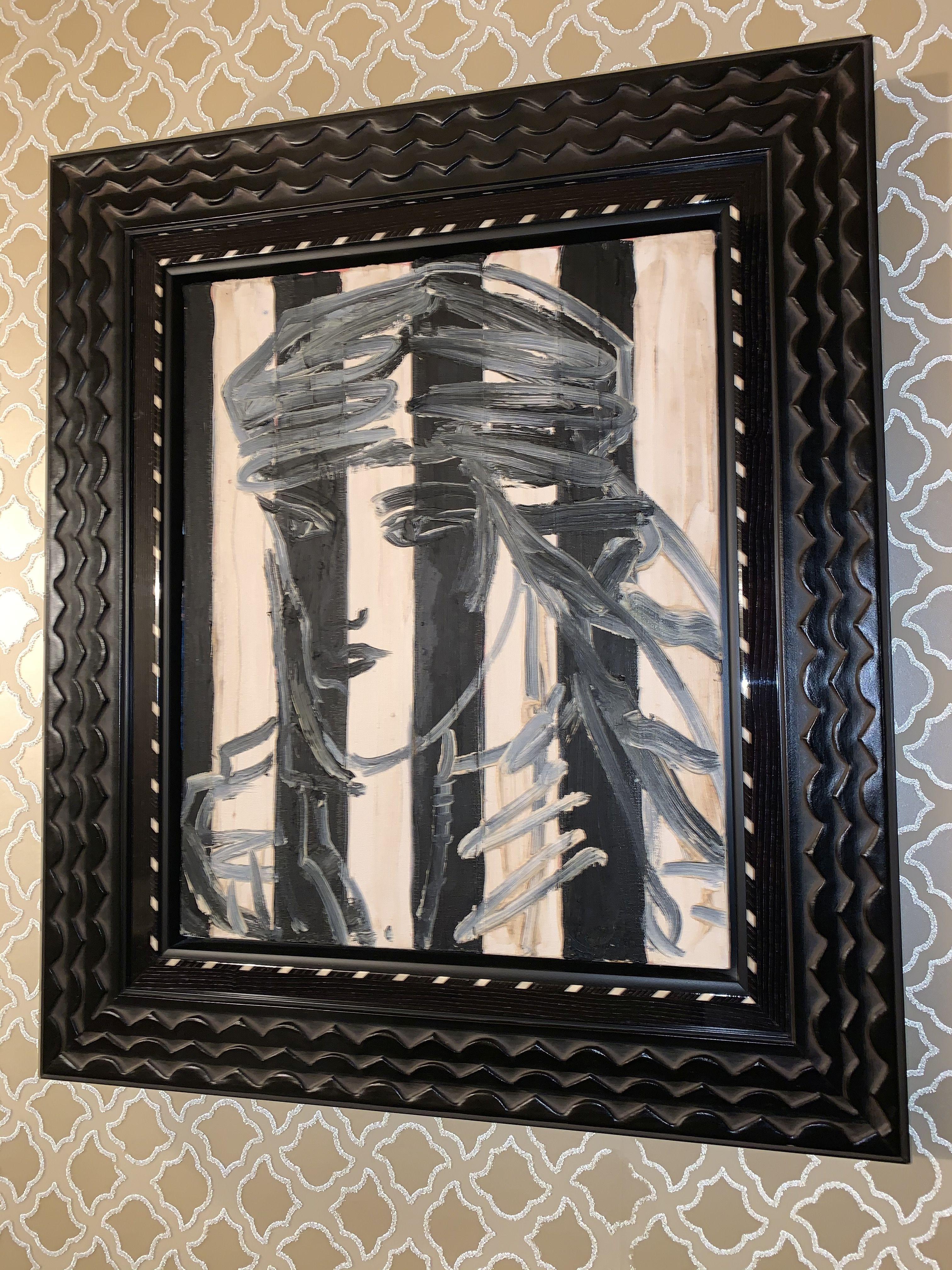 black and White Lady by Hunt Stomen Valentino, 28" X 24"