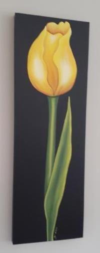 3 Flowers - Gallery wrapped Artworks signed by Dalia - 12 x36 inches