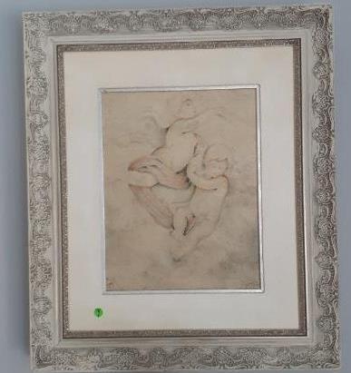 Two cherubs by Parrish - Limited ed. Framed - 18 of 275 -25 x 29 inches