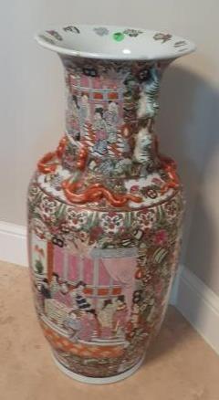Large Vintage Chinese Vase - 24 inches tall