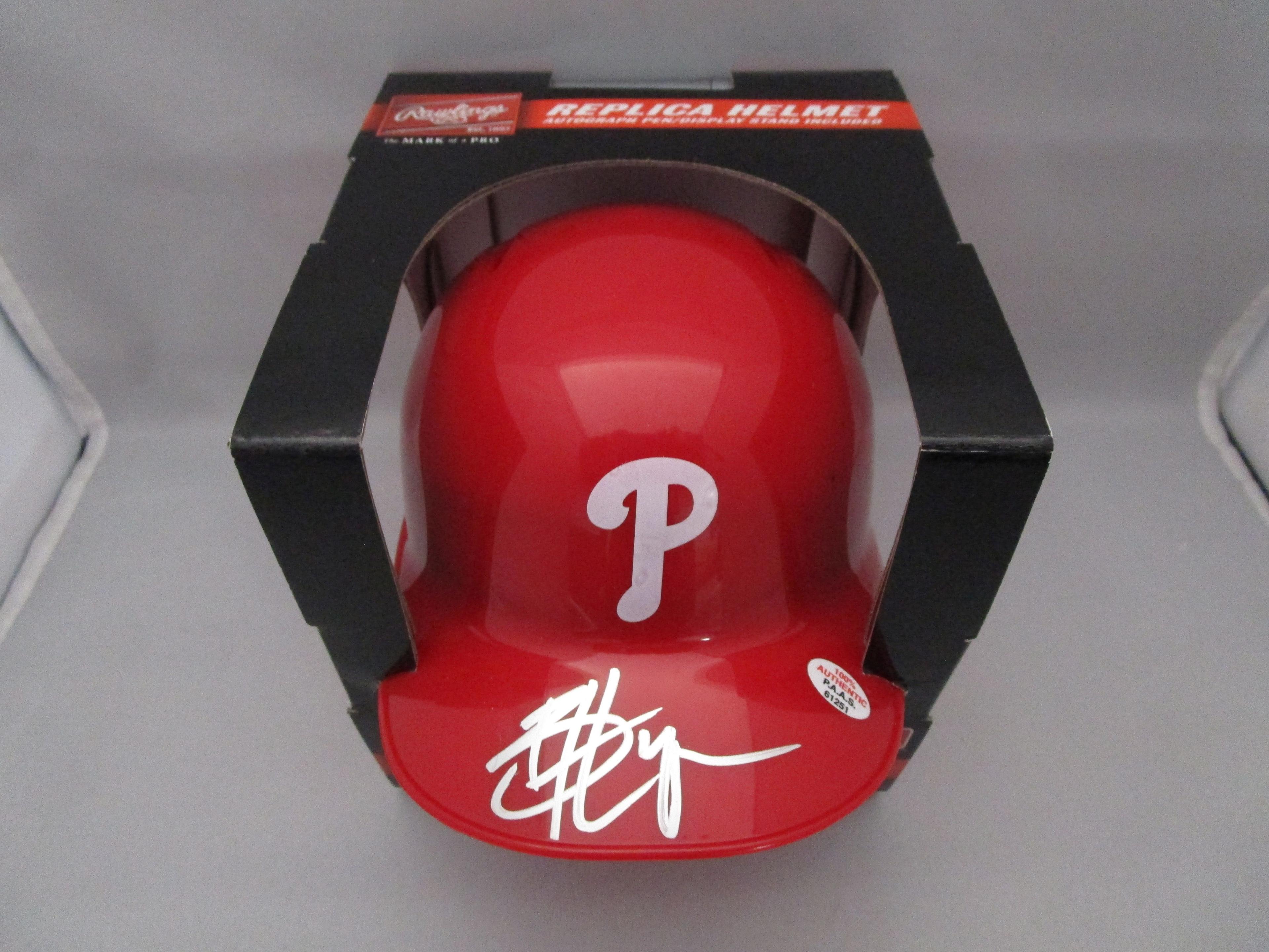 Bryce Harper of the Philadelphia Phillies signed autographed baseball mini helmet PAAS COA 251