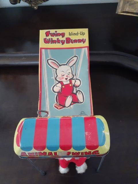 Swing Wind-up Winky Bunny with Original Box