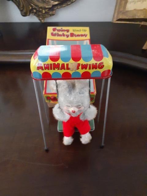 Swing Wind-up Winky Bunny with Original Box