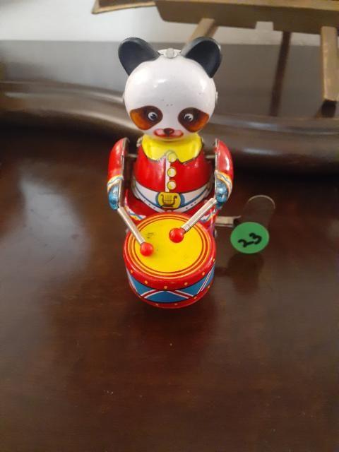 Drumming Panda - Wind-up Toy - Working - 4 inches high