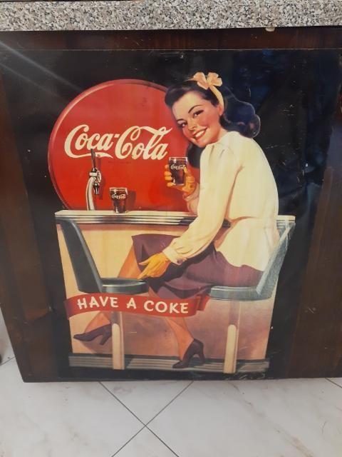 Coke Cola Advertising  metal Sign - Vintage- Approx 22 x28 inches