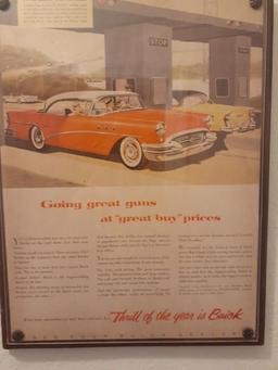 3 car Adverisements - Desoto, Oldsmobile and Buick - Framed - 8.5 x 11 inches