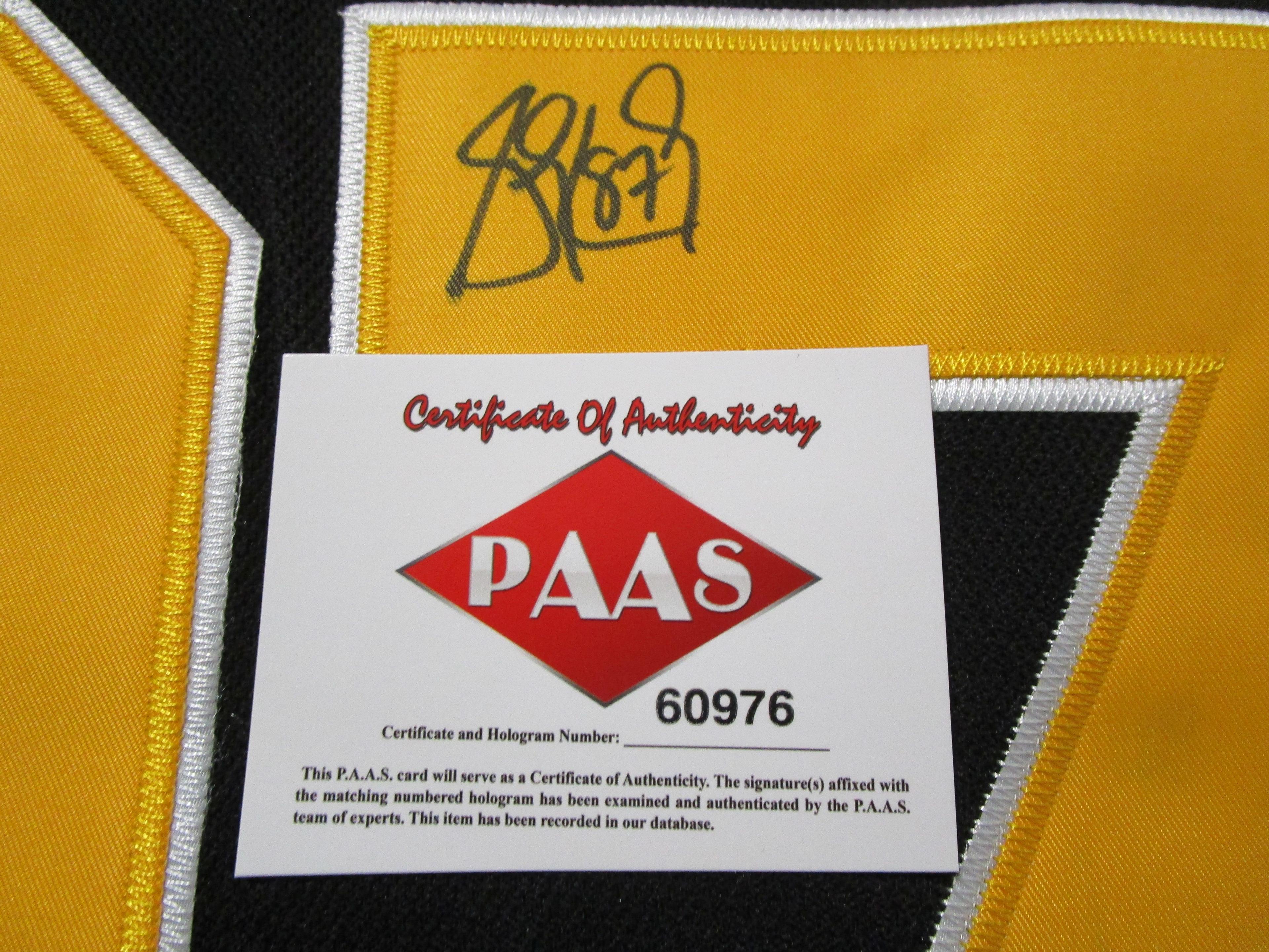 Sidney Crosby of the Pittsburgh Penguins signed autographed hockey jersey PAAS COA 976