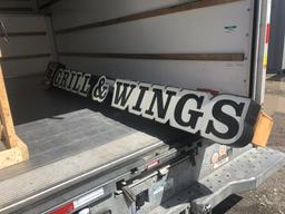 Large Grill & Wings Sign