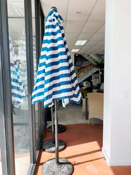 Blue & White Stripe Umbrella