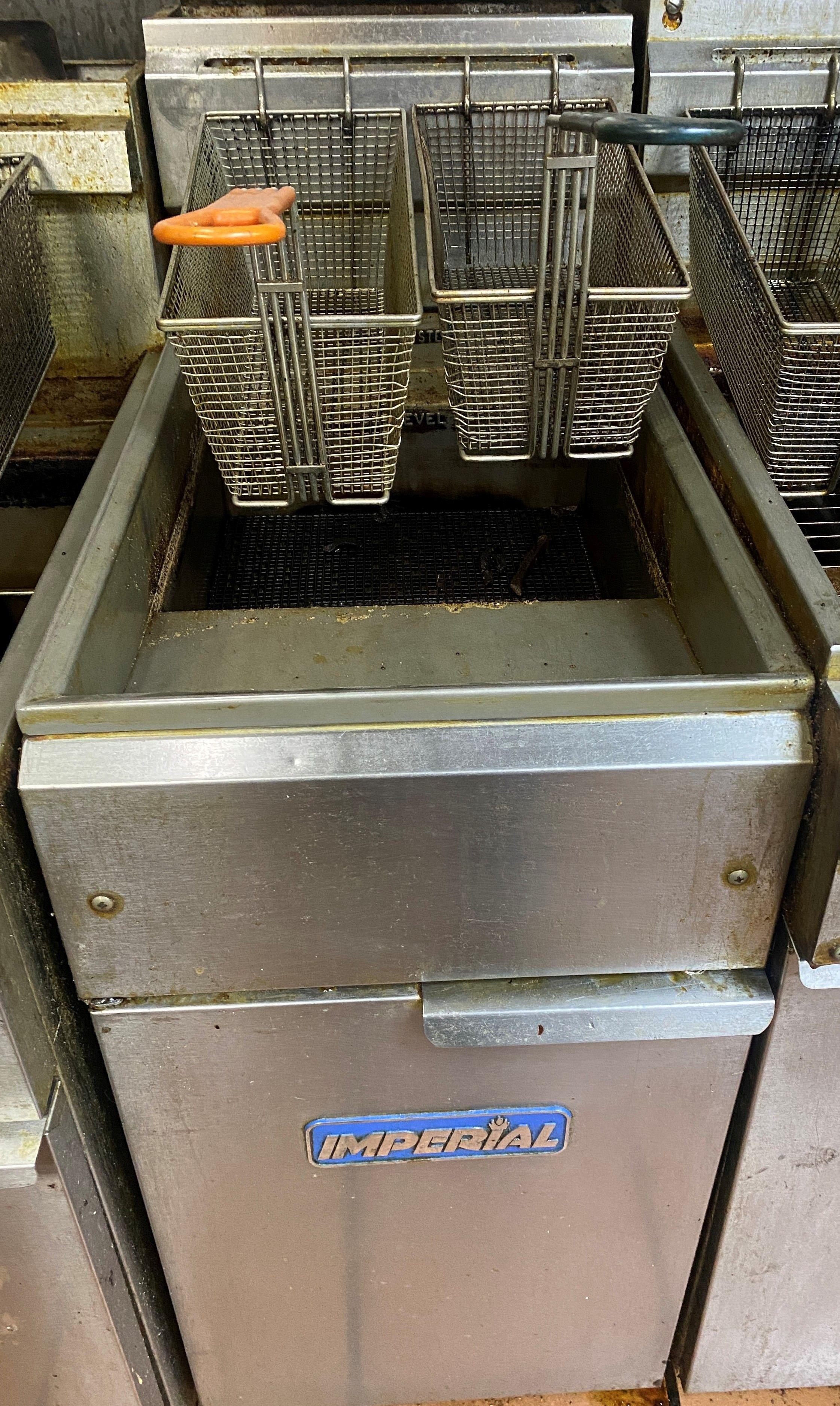 Imperial 40-50 lbs Double Basket Stainless Steel Gas Deep Fryer