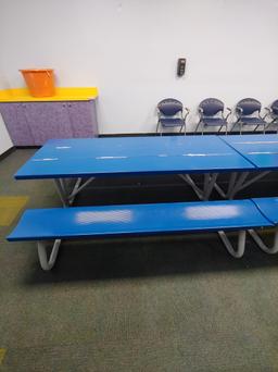 3 6' Approx Blue Preschool Style Children Picnic Table