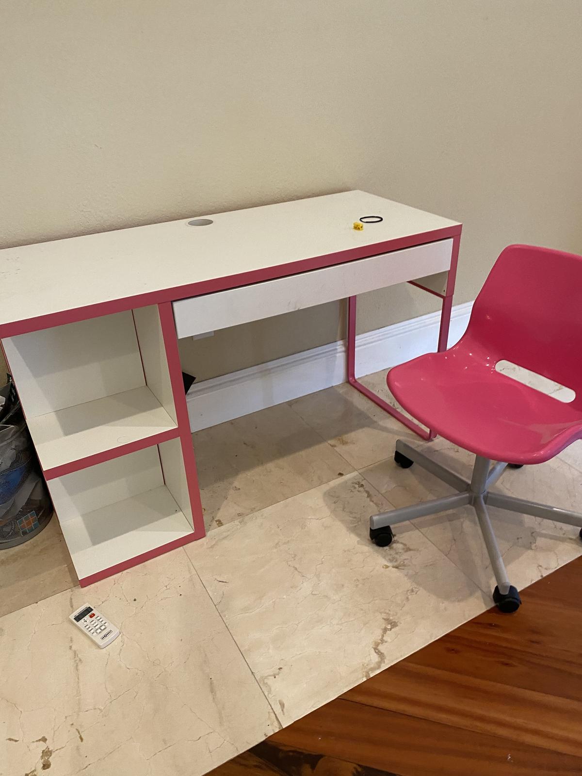 Desk with Pink Chair