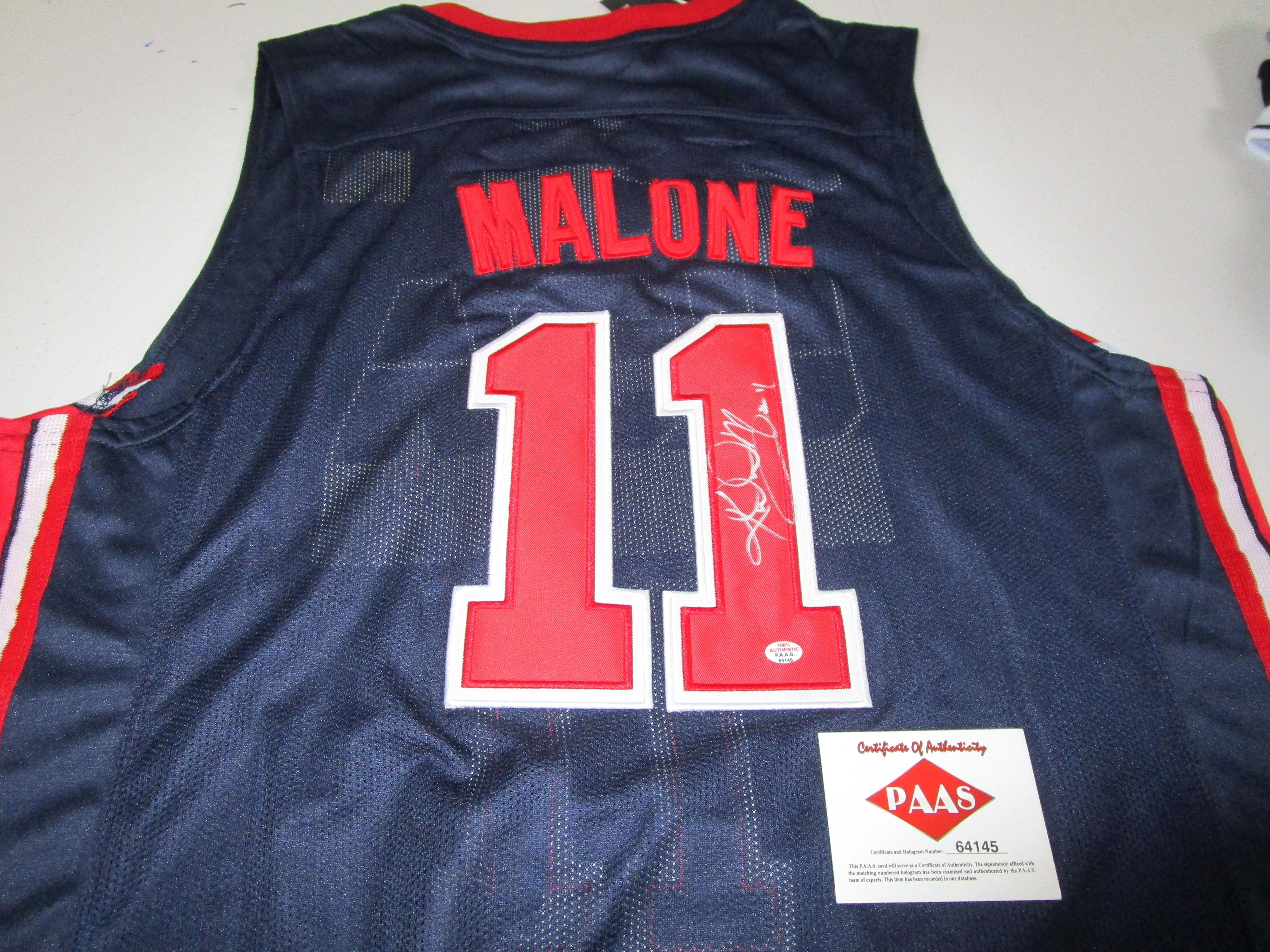 Karl Malone of TEAM USA signed autographed basketball jersey PAAS COA 145