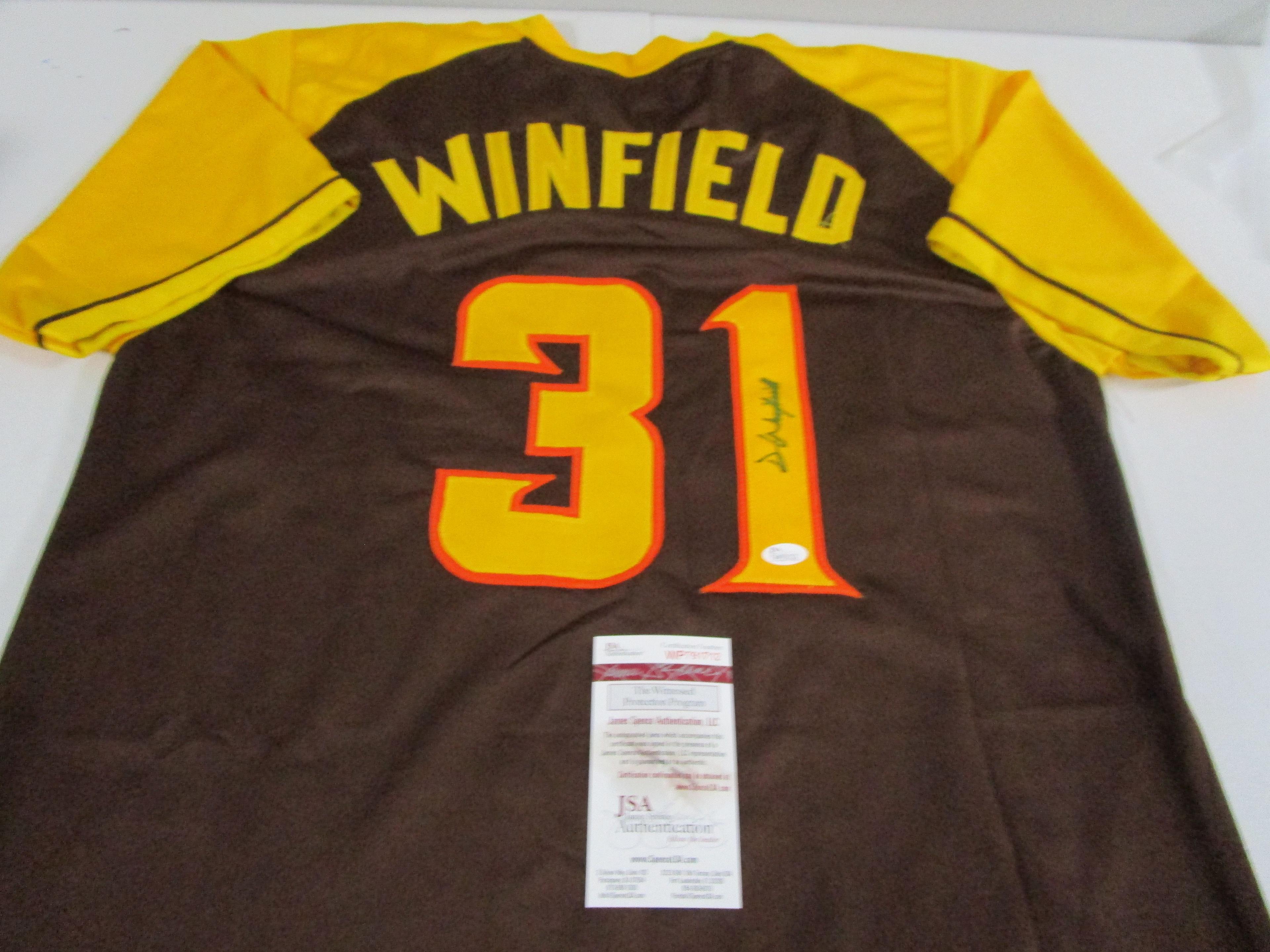 Dave Winfield of the San Diego Padres signed autographed baseball jersey JSA COA 712