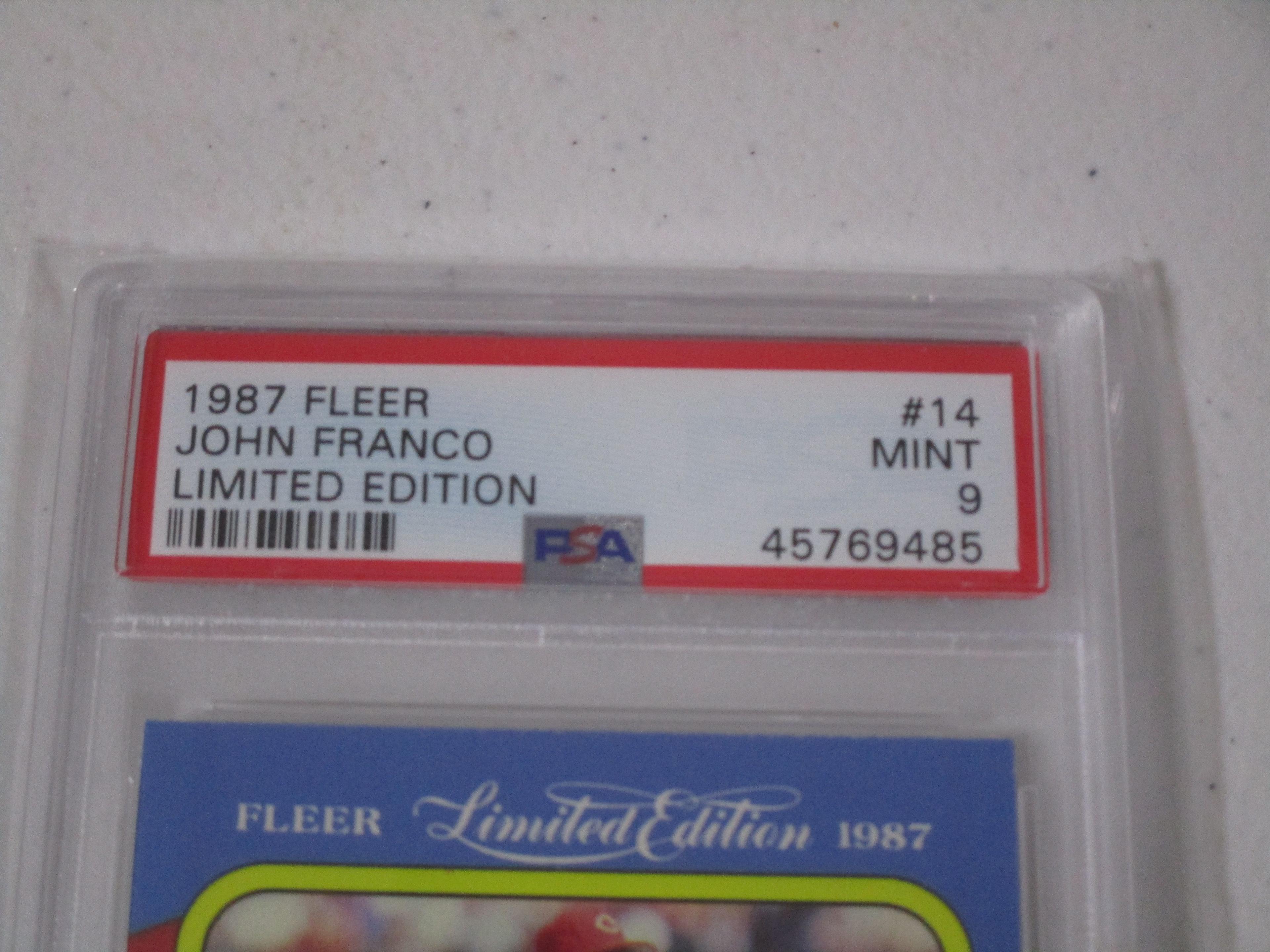 John Franco Cincinnati Reds 1987 Fleer Limited Edition #14 graded PSA Mint 9