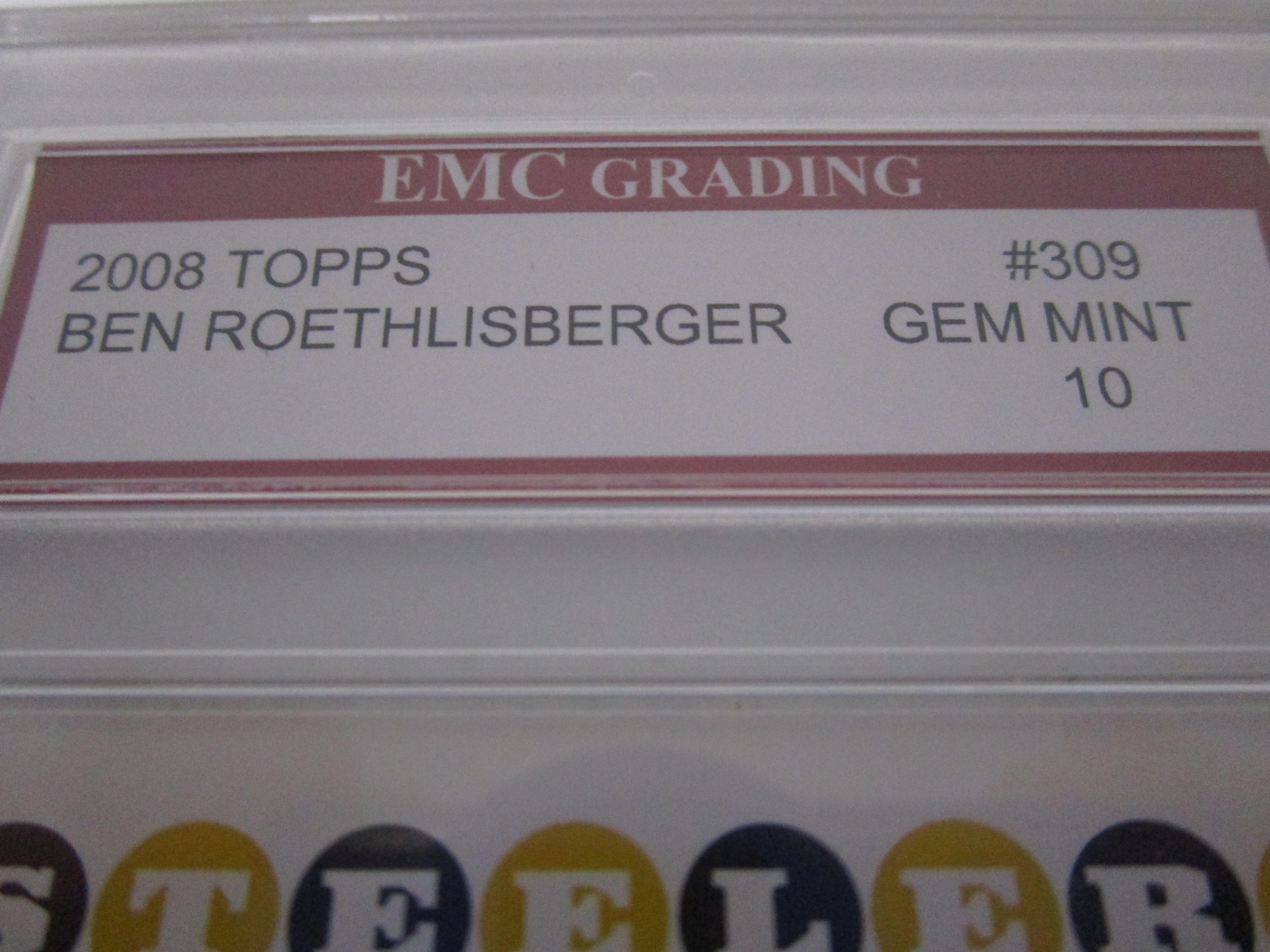 Ben Roethlisberger Pittsburgh Steelers 2008 Topps #309 graded EMC Gem Mint 10