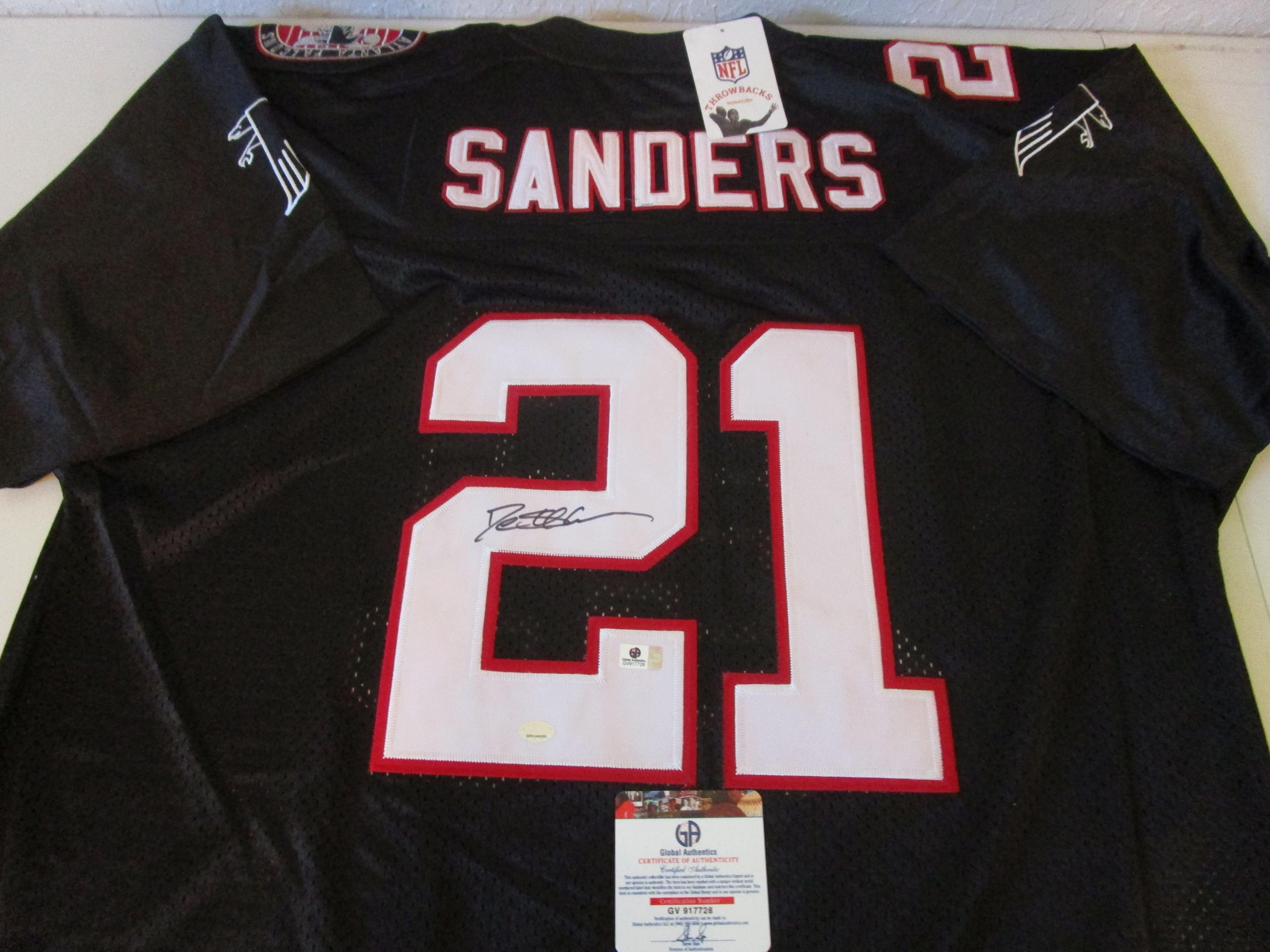 Deion Sanders of the Atlanta Falcons signed autographed football jersey GA COA 728