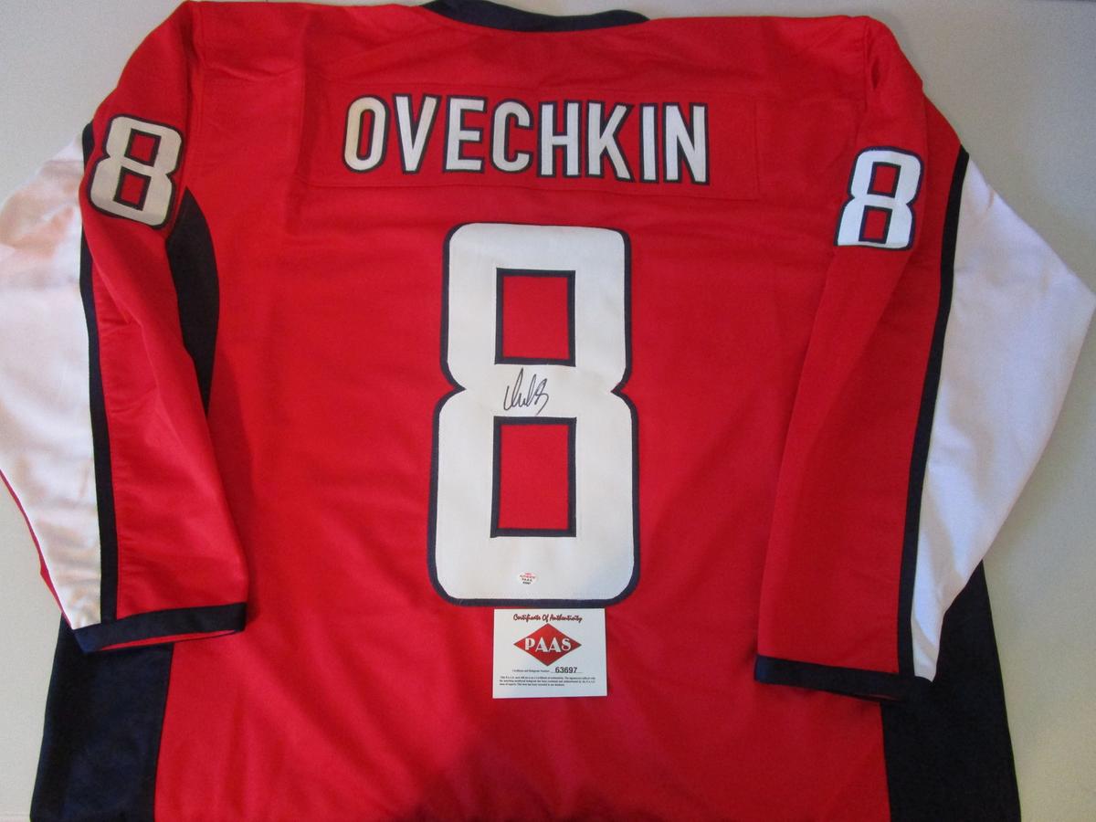 Alexander Ovechkin of the Washington Captials signed autographed hockey jersey PAAS COA 697
