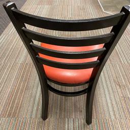 Black Metal Ladder Back Chairs with Cushion Seat