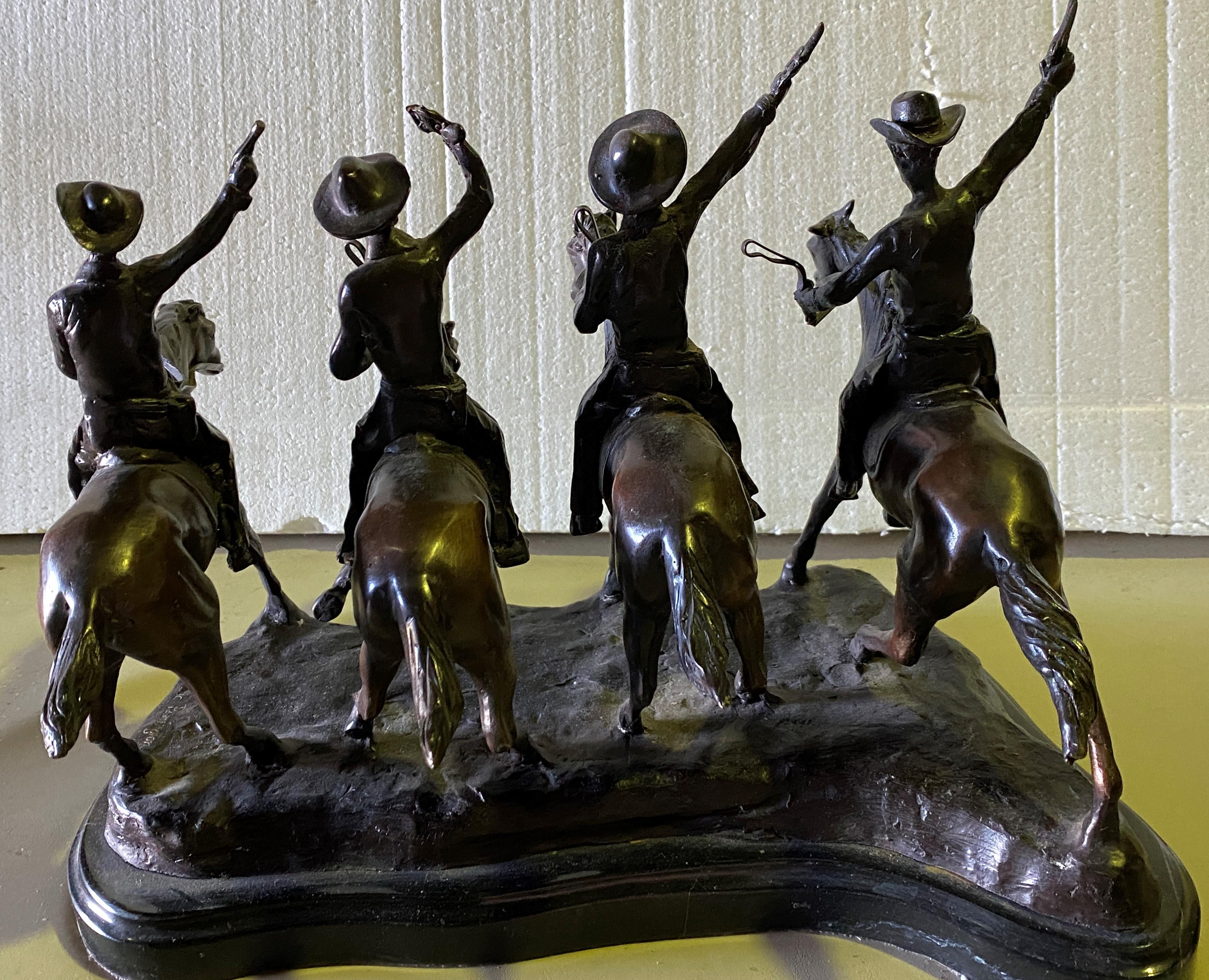 12" Tall x 14" Wide Bronze Sculpture Titled "Coming Thru The Rye" By: Frederic Remington