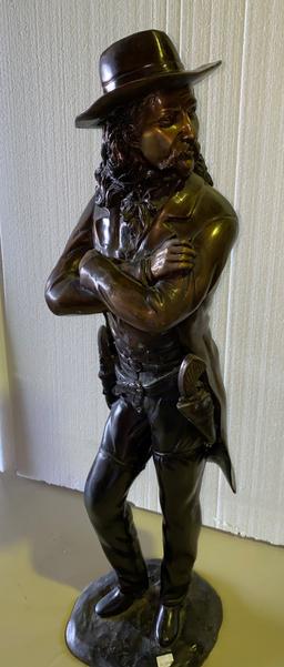 32" High Wild Bill Western Cowboy Bronze