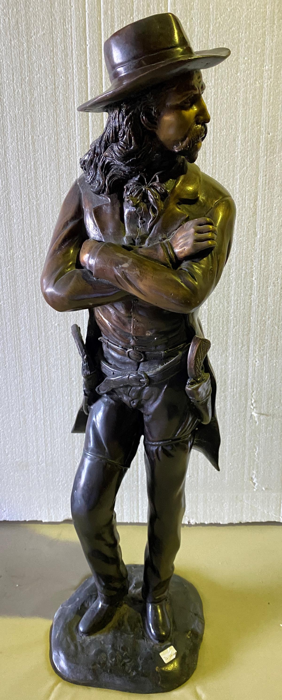 32" High Wild Bill Western Cowboy Bronze