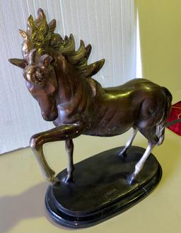 20" H x 19"L "Dancing Horse" Bronze Sculpture
