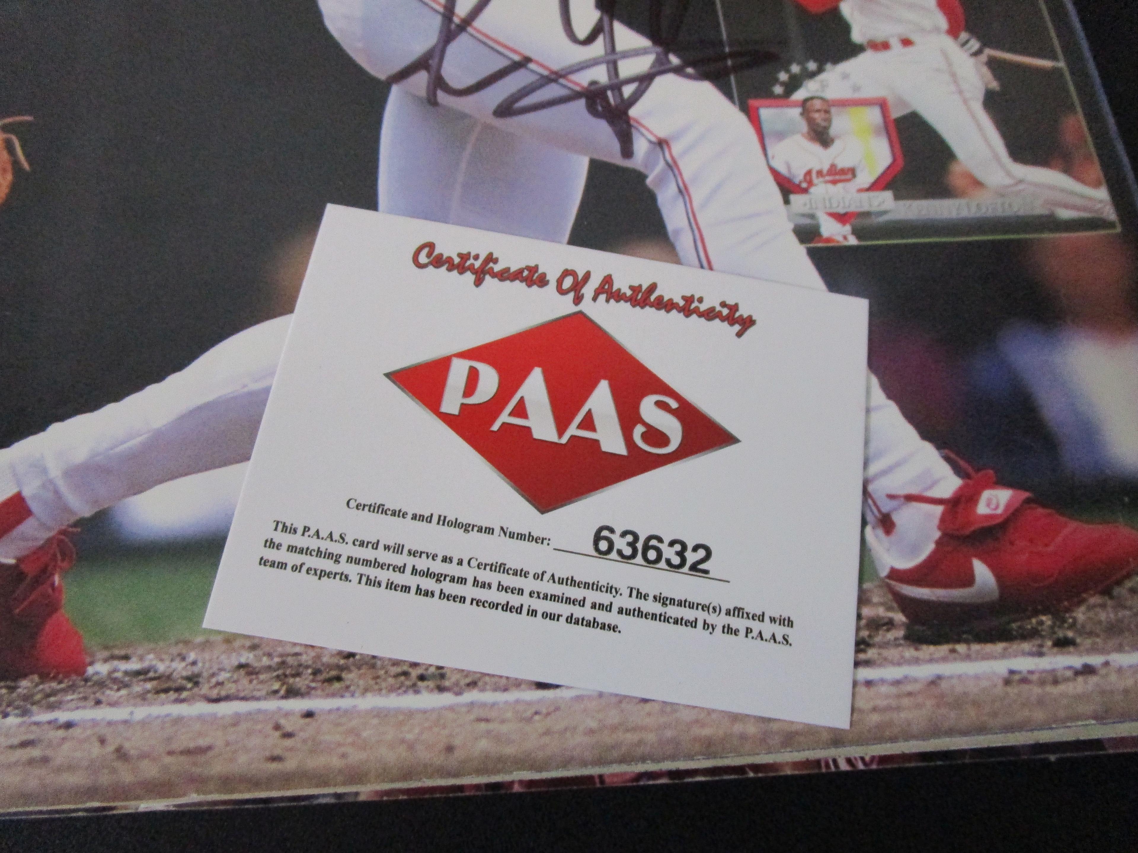 Kenny Lofton of the Cleveland Indians signed autographed magazine PAAS COA 632