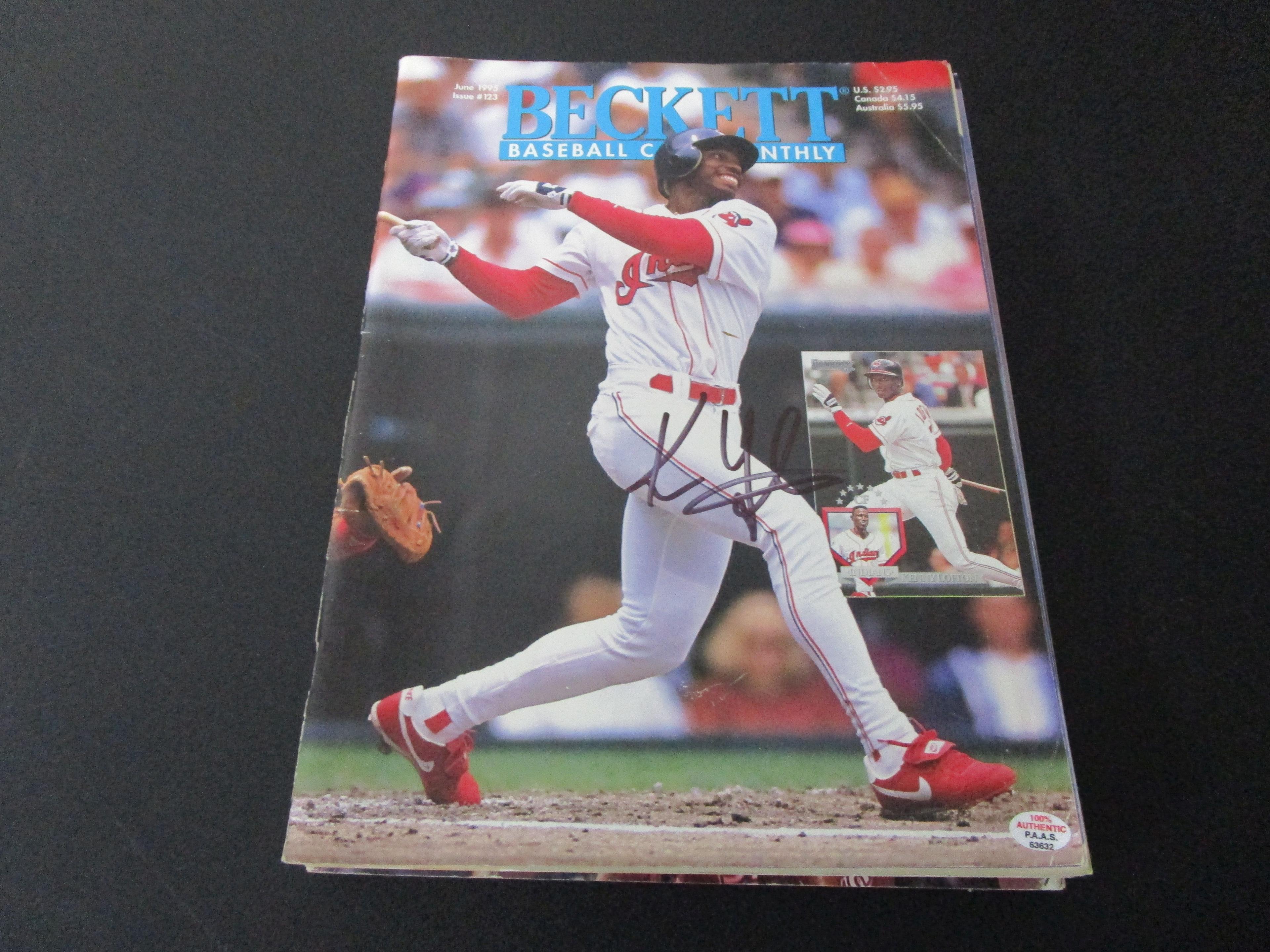 Kenny Lofton of the Cleveland Indians signed autographed magazine PAAS COA 632