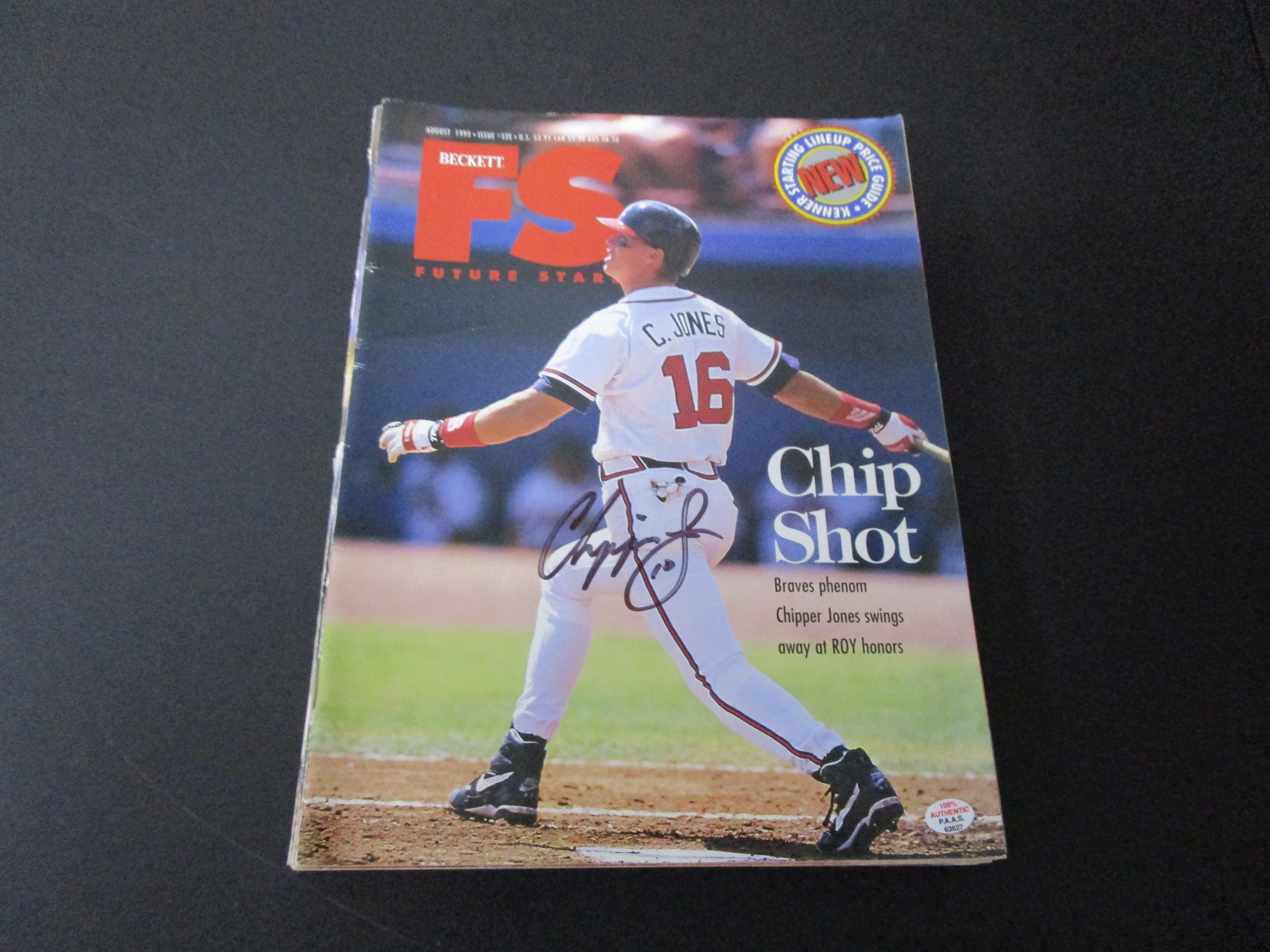 Chipper Jones of the Atlanta Braves signed autographed magazine PAAS COA 627