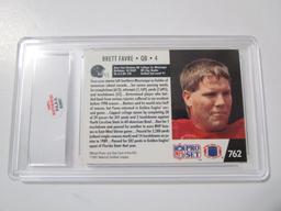 Brett Favre of the Atlanta Falcons signed autographed sports card slabbed PAAS COA 897