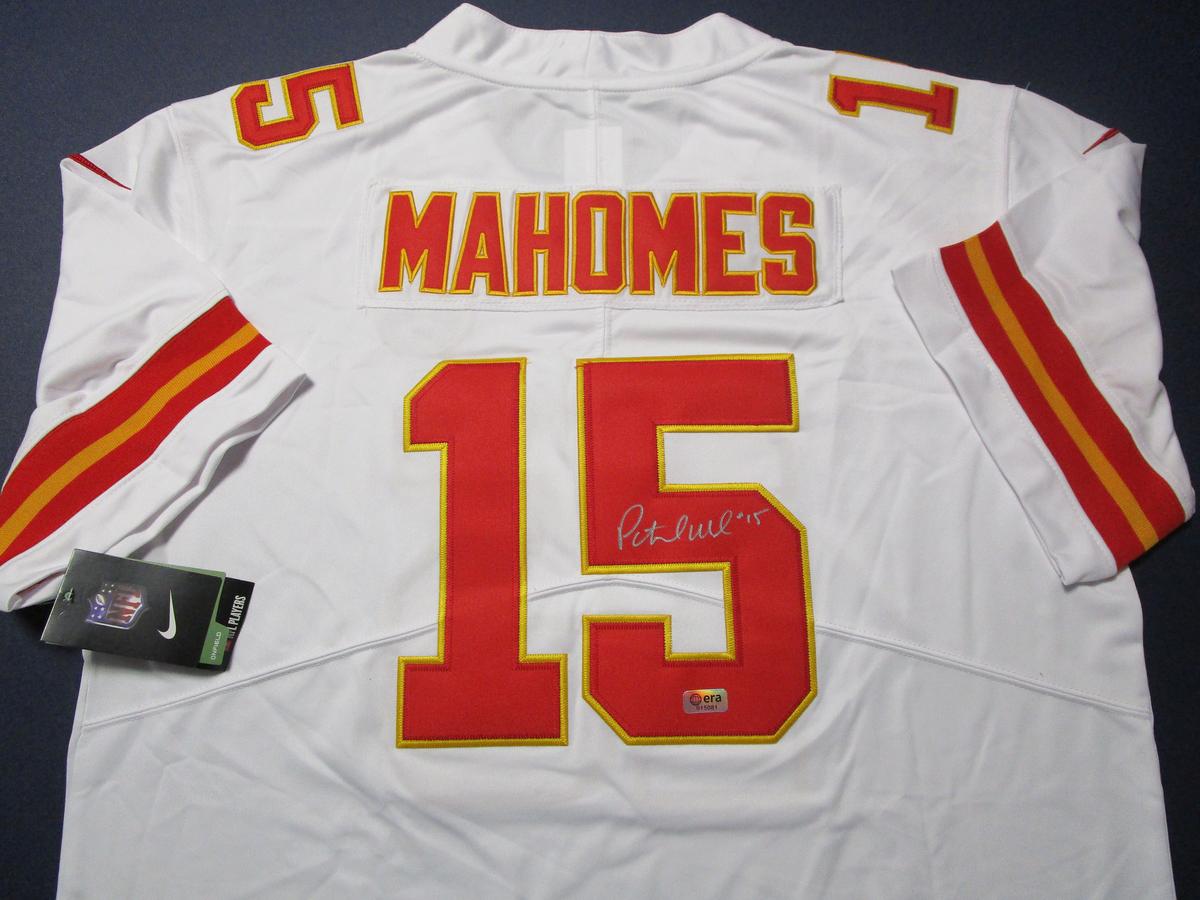 Patrick Mahomes of the Kansas City Chiefs signed autographed football jersey ERA COA 081