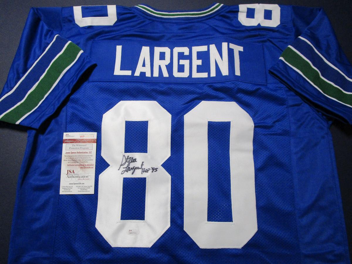 Steve Largent of the Seattle Seahawks signed autographed football jersey JSA COA 711