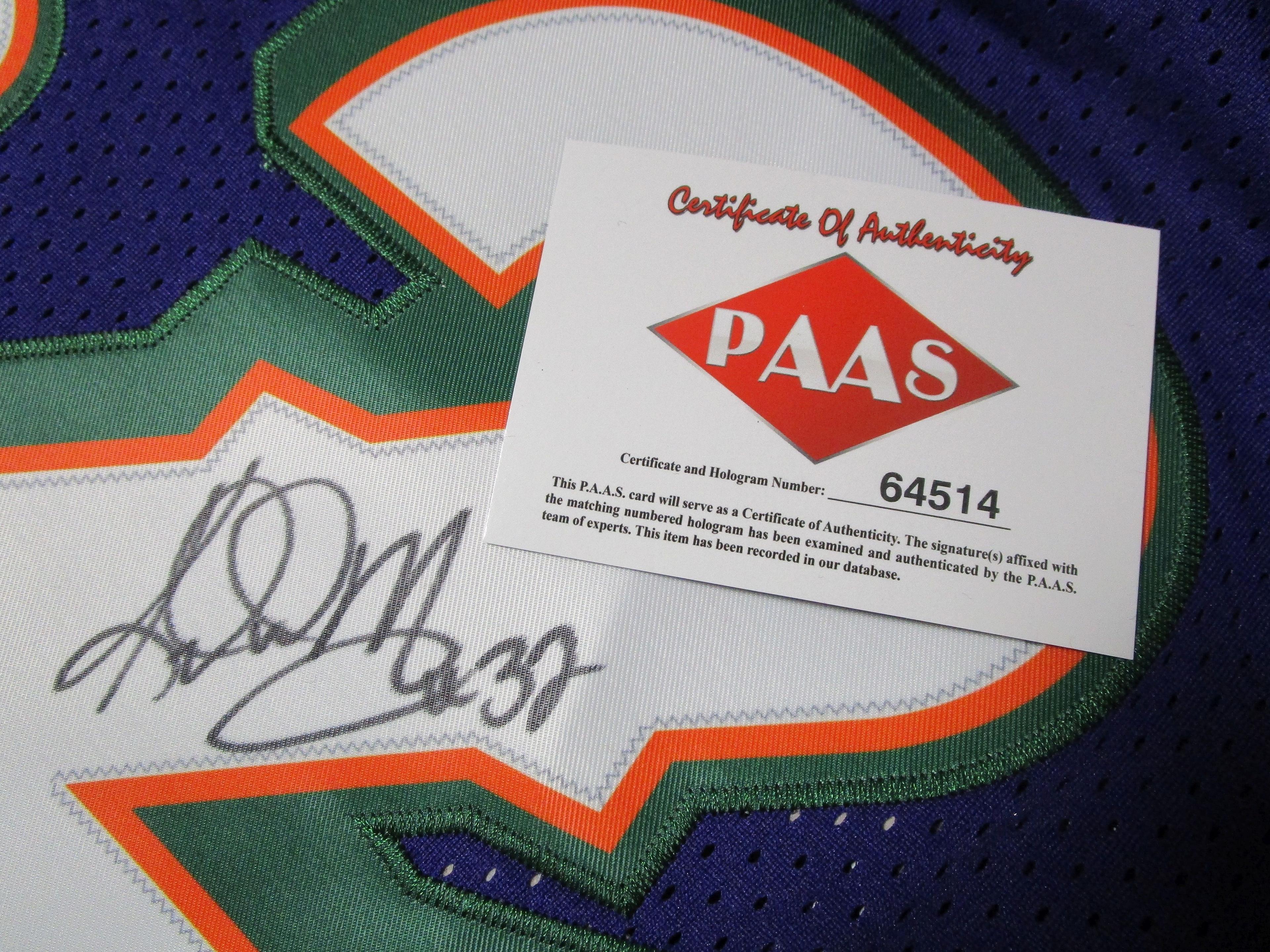 Karl Malone of the Utah Jazz signed autographed basketball jersey PAAS COA 514