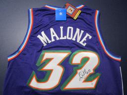 Karl Malone of the Utah Jazz signed autographed basketball jersey PAAS COA 514