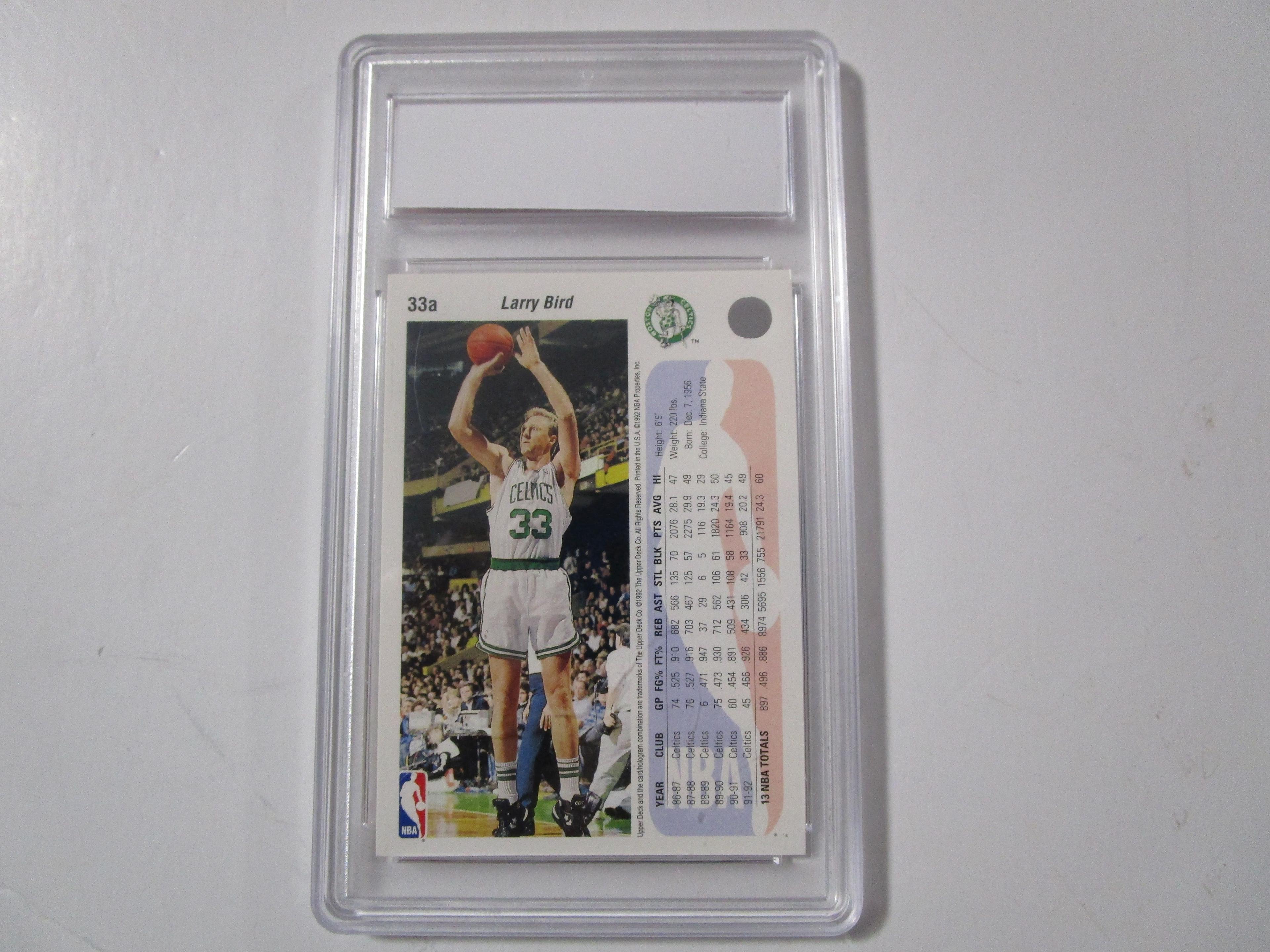 Larry Bird Boston Celtics 1992-93 Upper Deck #33A EMC graded Mint 9