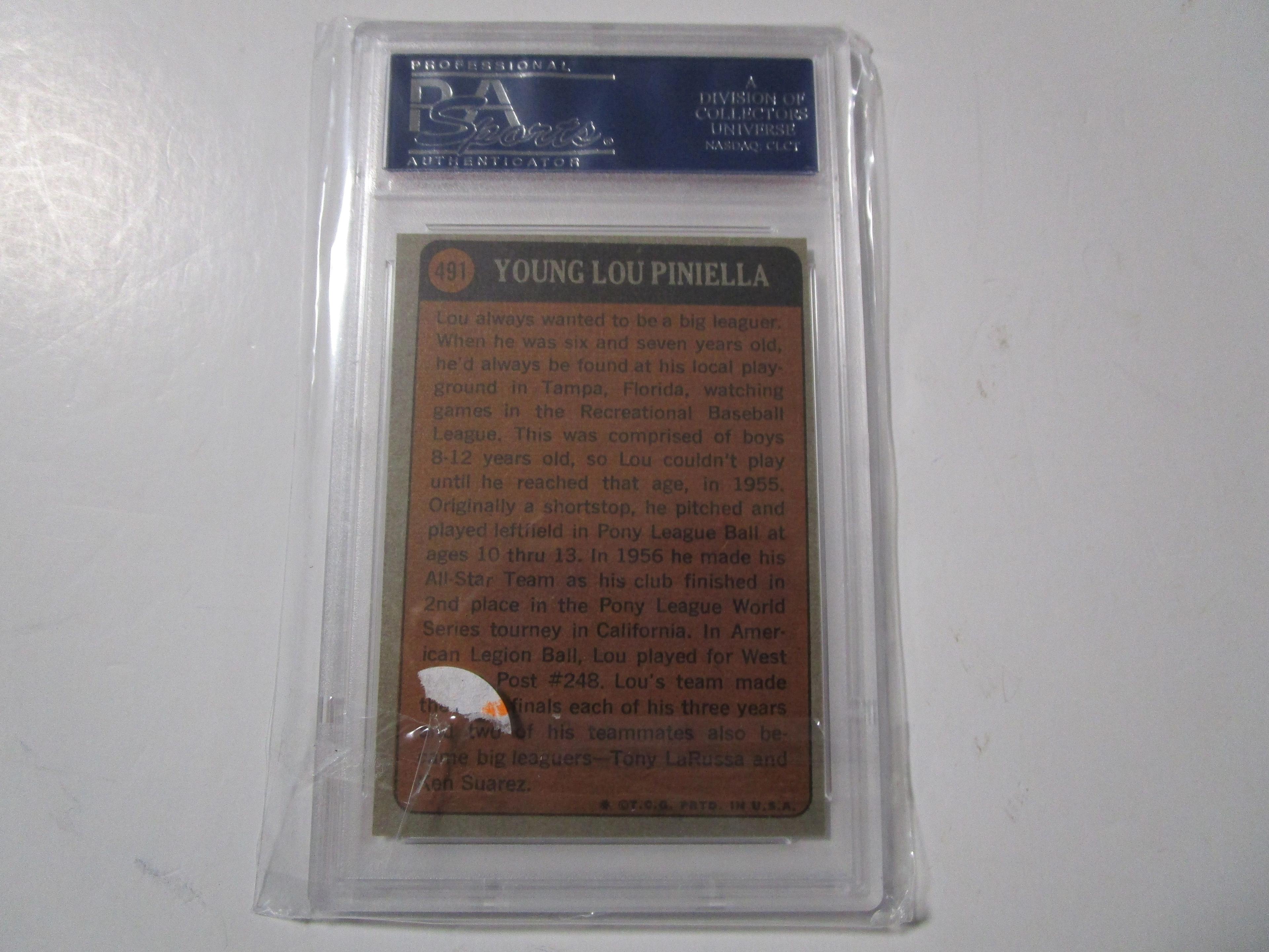 Lou Piniella KC Royals 1972 Topps Boyhood Photo #491 PSA Graded NM 7