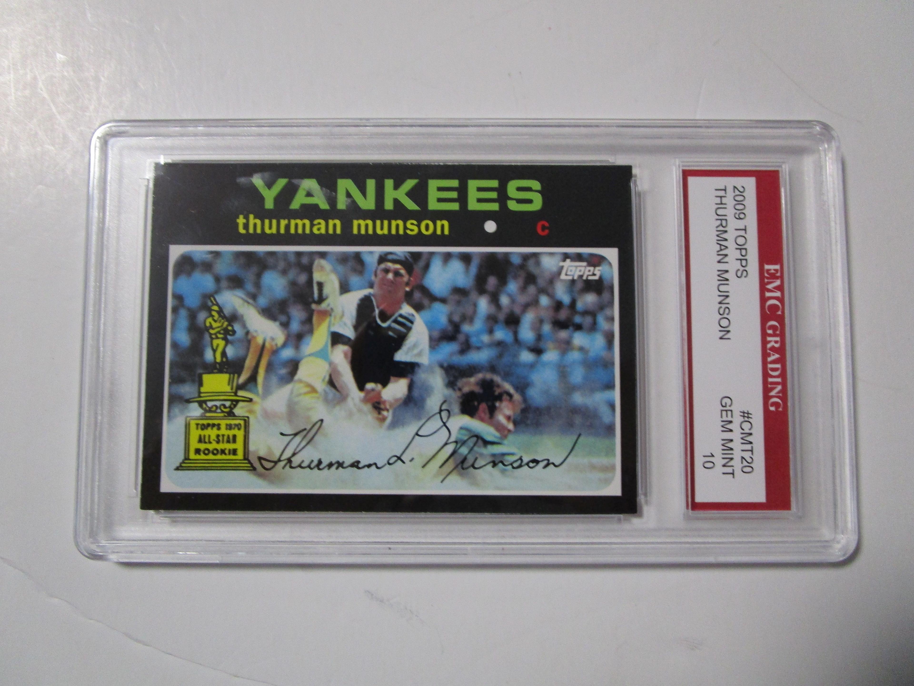 Thurman Munson Yankees 2009 Topps 1971 Topps Commemorative #CMT 20 EMC graded Gem Mint 10